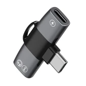 Mini 2in1 Type-c to Type-C Kulaklık + Şarj Adaptöru (Siyah) - 2