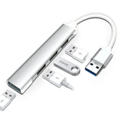 A-809 4in1 USB to USB Hub Çoğaltıcı Adaptör (Gri) - 1