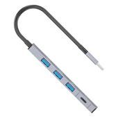 ADS-309C 4in1 Type-C to USB + Type-C Hub Adaptör Çevirici Dönüştürücü Çoğaltıcı  (Füme) - 3