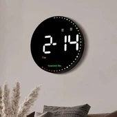 Trenstore 10 İnç Ev Dekorasyonu Yuvarlak LED Akıllı Kumandalı Takvim Duvar Saati - 8