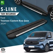 S-Dizayn Ford Tourneo Custom 2 Kısa Şase S-Line Krom Yan Basamak 223 Cm 2023 Üzeri A+ Kalite thumbnail 1