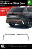 S-Dizayn Volkswagen Tiguan Krom Arka Tampon Difüzör Çıtası OEM Still 2 Prç. 2024 Üzeri A+ Kalite - 1