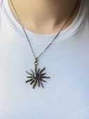 Doğal Taş Ametist Doğal Taşlı Güneş Desen Kadın Doğal Taş Otantik Kolye euk7amt thumbnail 3