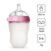 Comotomo Antikolik Silikon Biberon 250 Ml 3-6 Ay Pembe - 1