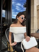 Madonna yaka sıfır kol bluz - 4