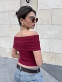 Madonna yaka sıfır kol bluz - 3