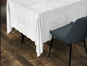 Beyaz Renk Dikdörtgen, Kadife Dokulu, Dertsiz, Masa Örtüsü - 1