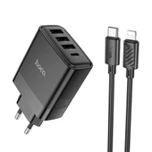 HOCO C127A PD45W(1C3A) Hızlı Şarj Aleti + Type-C to iPhone Lightning Kablo Seti (Siyah) - 2