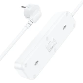 HOCO NS2 3 lü Priz 3 USB 4000W 1.8 Metre Şarj Uzatma Kablosu Akım Korumalı (Beyaz) - 3