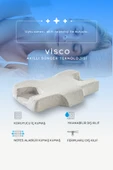 2 Adet Visco ortopedık boyun yastığı,botoks ve karışıklık azaltmaya yardımcı yastık 62x38x10cm - 2