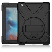 iPad 1-2-3-4 Uyumlu Defender Standlı Zırhlı Silikon Tablet Kılıfı (Siyah) thumbnail 2