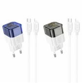 HOCO C131A Platinum PD30W+QC3.0 Girişli Hızlı Şarj Başlığı Ve Type-C To iPhone Lightning Kablo (Siyah) - 5