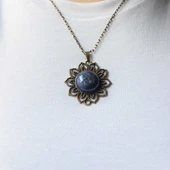 Doğal Taş Lapis Doğal Taşlı Otantik Kadın Kolye 45 Cm Zincirli euk19lps2 - 2