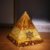 Citrine Zenginlik Enerjisi Piramidi Bolluk ve Bereket Ev ve Ofis Dekorasyonu için Mükemmel Hediye thumbnail 3