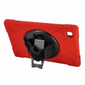 Samsung Galaxy Tab A7 10.4 SM-T500-T505-T507 Defender Standlı Zırhlı Silikon Tablet Kılıfı (Kırmızı) - 1