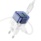 HOCO C131A Platinum PD30W+QC3.0 Girişli Hızlı Şarj Başlığı Ve Type-C To Type-C Kablo (Mavi) - 1