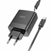 HOCO C127A PD45W(1C3A) Hızlı Şarj Aleti + Type-C to Type-C Kablo Seti (Siyah) - 2