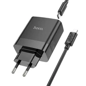 HOCO C127A PD45W(1C3A) Hızlı Şarj Aleti + Type-C to iPhone Lightning Kablo Seti (Siyah) - 6