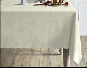 Açık Taş Rengi Dikdörtgen, Kadife Dokulu, Dertsiz, Masa Örtüsü - 1
