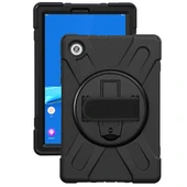 Lenovo Tab M10 Plus 10.6 Uyumlu Defender Standlı Zırhlı Silikon Tablet Kılıfı (Siyah) - 1