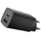 BASEUS GAN2 Lite 65W Hızlı Şarj Aleti PD Quick Charging (Siyah) - 1