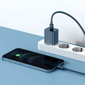 Baseus Super Si 20W PD Type-C Hızlı Şarj Adaptörü 20W İPhone 15-14-13- 12-11 Hızlı Şarj (Mavi) - 3