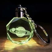 Satürn Gezegen Tasarım Işıklı Anahtarlık thumbnail 1