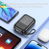 HOCO Q20 Fountain 10000mAh 22.5W+PD20W Dijital Göstergeli Kablolu Powerbank (Siyah) - 2