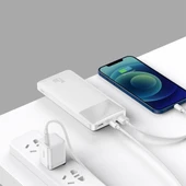 Baseus Bipow 15W Hızlı Şarj 10000 mAh LED Göstergeli Powerbank (Beyaz) - 2