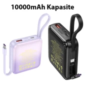 HOCO Q23 Blade 10000mAh 22.5W+PD20W Kablolu Powerbank (Mor) - 4