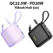 HOCO Q23 Blade 10000mAh 22.5W+PD20W Kablolu Powerbank (Mor) - 3