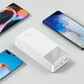 Baseus Bipow 15W Hızlı Şarj 30000 mAh LED Göstergeli Powerbank (Beyaz) - 5