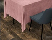 Pudra Renk Dikdörtgen, Kadife Dokulu, Dertsiz, Masa Örtüsü thumbnail 1