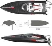 Cheerwing 25 "RC Fırçasız 30 MPH Yüksek Sürat Uzaktan Kumandalı Tekne - 6