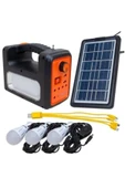 Premium Rt-902 Güneş Enerjili Solar Şarjlı Bluetoothlu Mp3-radyolu Çadır Kamp Aydınlatma Fener Seti - 1