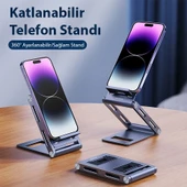 Dux Ducis Z-Shape Alüminyum Alaşımlı Katlanır Telefon Standı (Gri) - 2