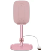 Baseus Literary 15W Kablosuz Şarj Masaüstü Telefon Tutucu Stand Wireless Şarj (Rose Gold) - 1