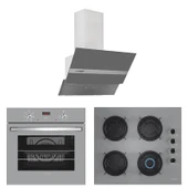 Lanova Gümüş 4406G01 - G16400-217 - E3130G6 Gri Cam Ankastre Set - 1