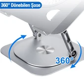MC S61 360° Dönebilen Soğutucu Masaüstü Laptop Standı (Gümüş) - 5