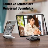 Z19 Çok Fonksiyonlu Magsafe Uyumlu Masaüstü Telefon Standı (Gümüş) - 3