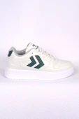 Hummel 900725-9208 HML KAYNO Bağcıklı Ortapedi Taban Deri Beyaz-Yeşil Kadın Spor Ayakkabı - 1