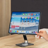 Universal 360 Derece Dönebilen ve Katlanabilen Tablet ve Telefon Standı (Siyah) - 3