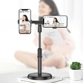 Masaüstü Sosyal Medya Youtube Tiktok Canlı Yayın Çift Telefon Tutucu Stand (Siyah) - 4