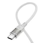 Hoco U129 Transparan Type-C to Type-C Data ve Şarj Kablosu 1m (Gri) - 3