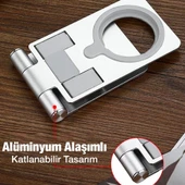 Z19 Çok Fonksiyonlu Magsafe Uyumlu Masaüstü Telefon Standı (Gümüş) - 5
