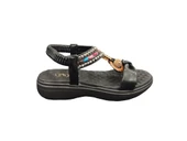 Ventes 67908Z Bilekten Lastikli Ortopedik Taş İşlemeli 4cm Topuk Boyu Günlük Kadın Şık Sandalet - 1
