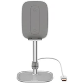Baseus Literary 15W Kablosuz Şarj Masaüstü Telefon Tutucu Stand Wireless Şarj (Gümüş) - 1