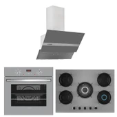 Lanova Gümüş 4406G01 - G17402-117 - E3130G6 5 Gözlü Gri Cam Ankastre Set - 1