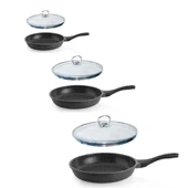 Schafer Stark Döküm Tava Seti 20+24+28 Cam Kapaklı thumbnail 1