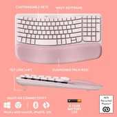 Logitech Wave Keys Kablosuz Bluetooth İngilizce Q Pembe Klavye - 2